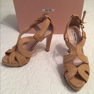 Miu Miu Buffalo Shine sandals